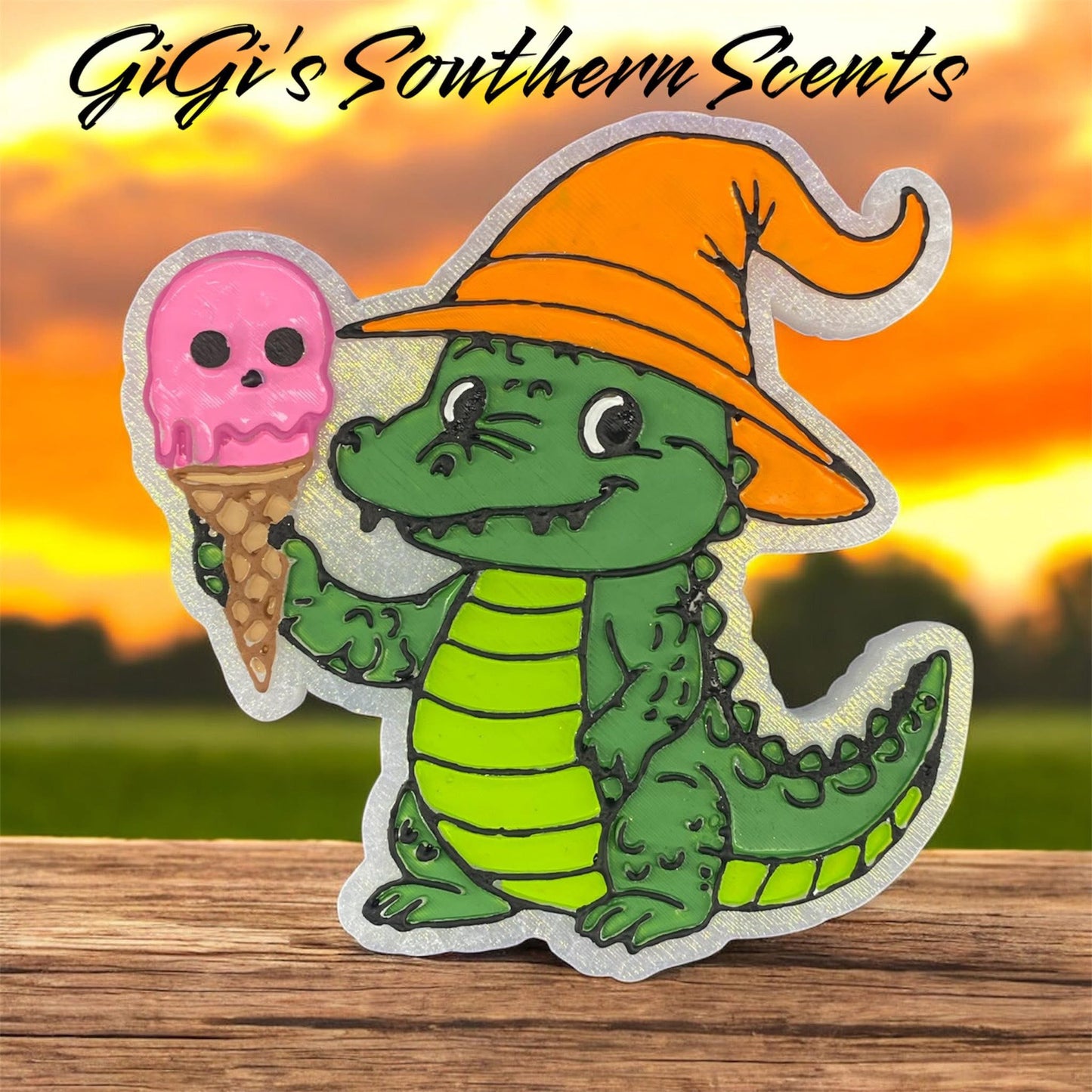 Gator with Skull ice cream Mold