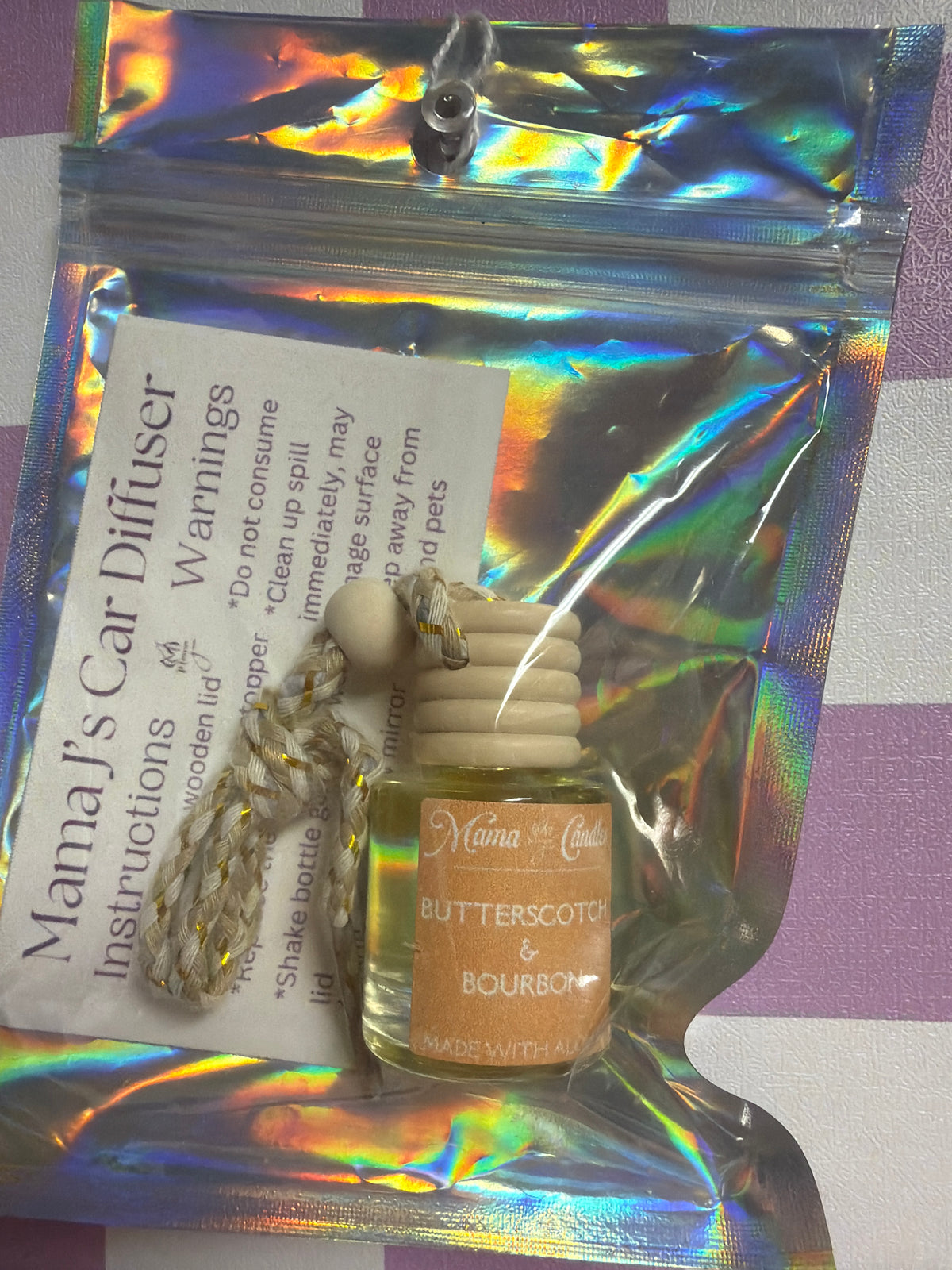 Butterscotch & Bourbon Car Diffuser from Mama J Candles