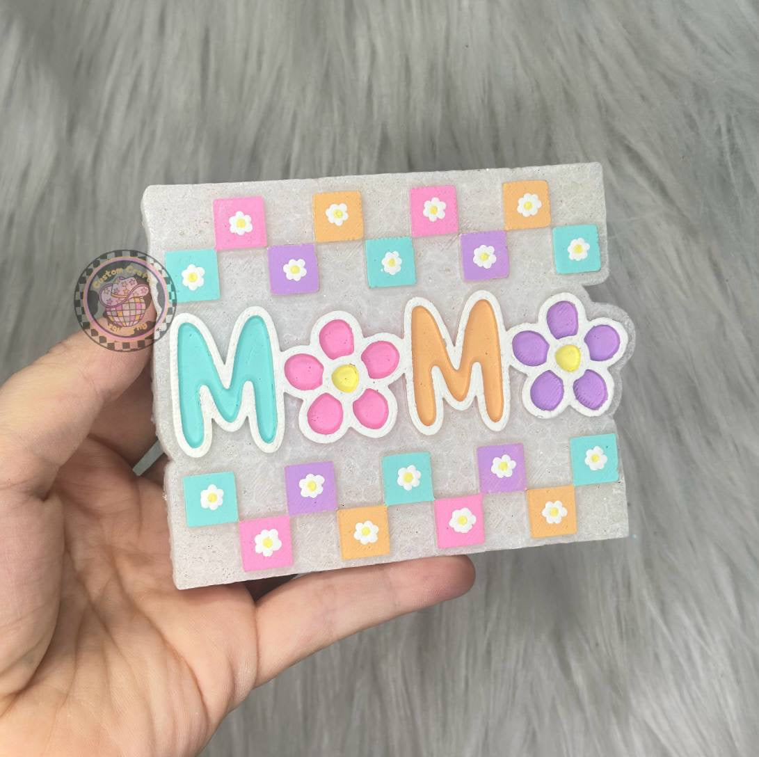 Checkerboard Floral Mama Mold