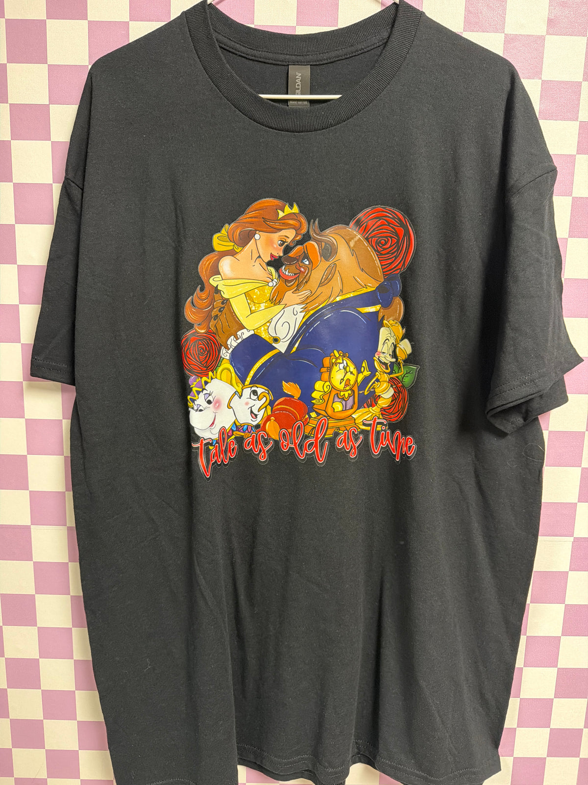 Beauty and the Beast - Black - XL graphic T-shirt by Radiant & Flare Apparel