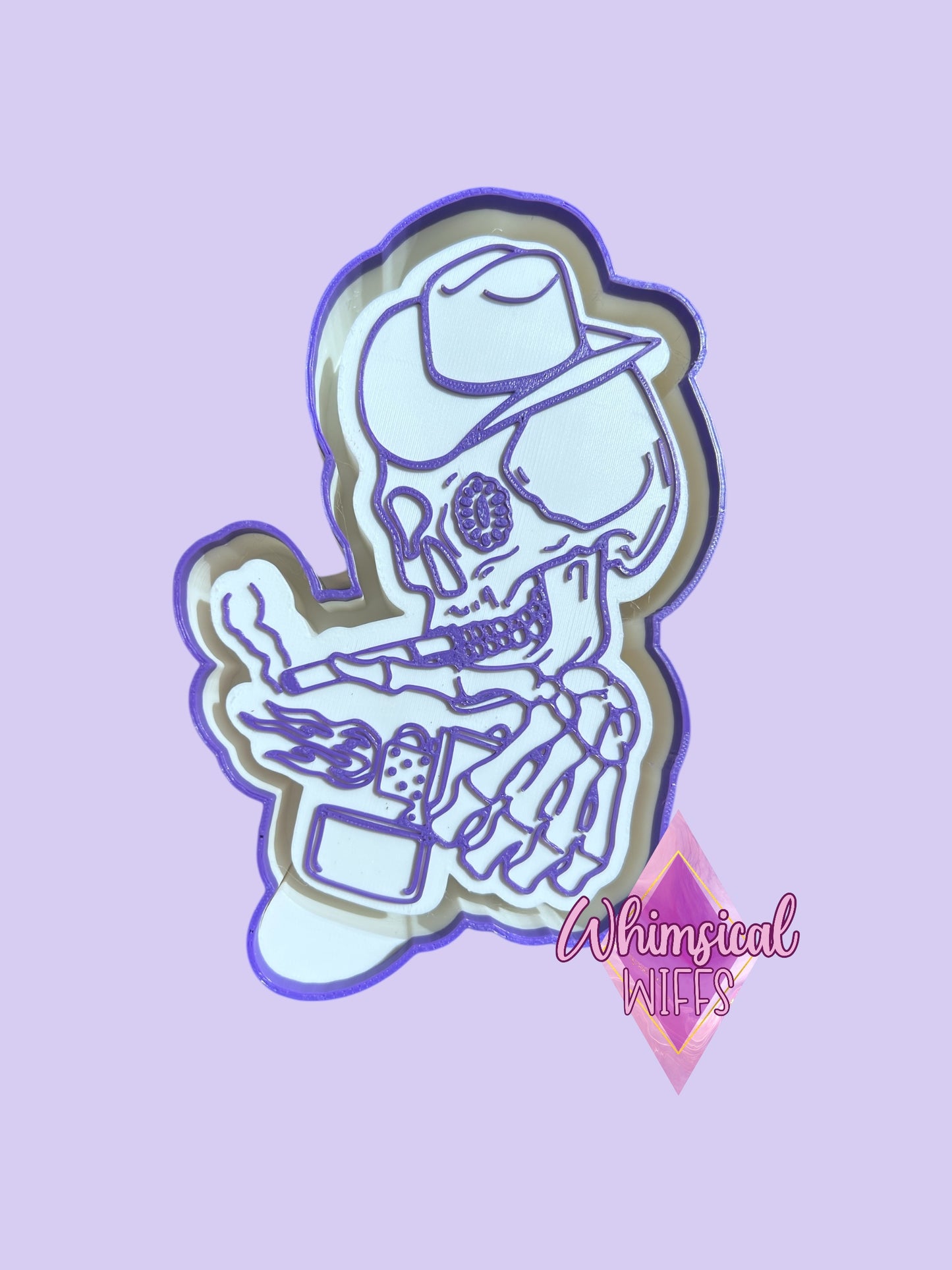 Skelly Cowboy with turquoise eye silicone mold