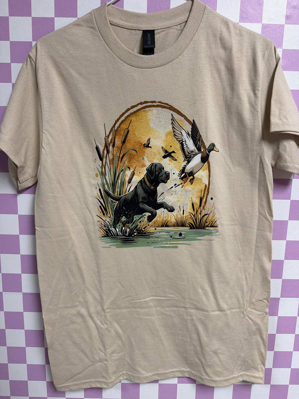 Black Lab - Tan - Small graphic T-shirt by Radiant & Flare Apparel