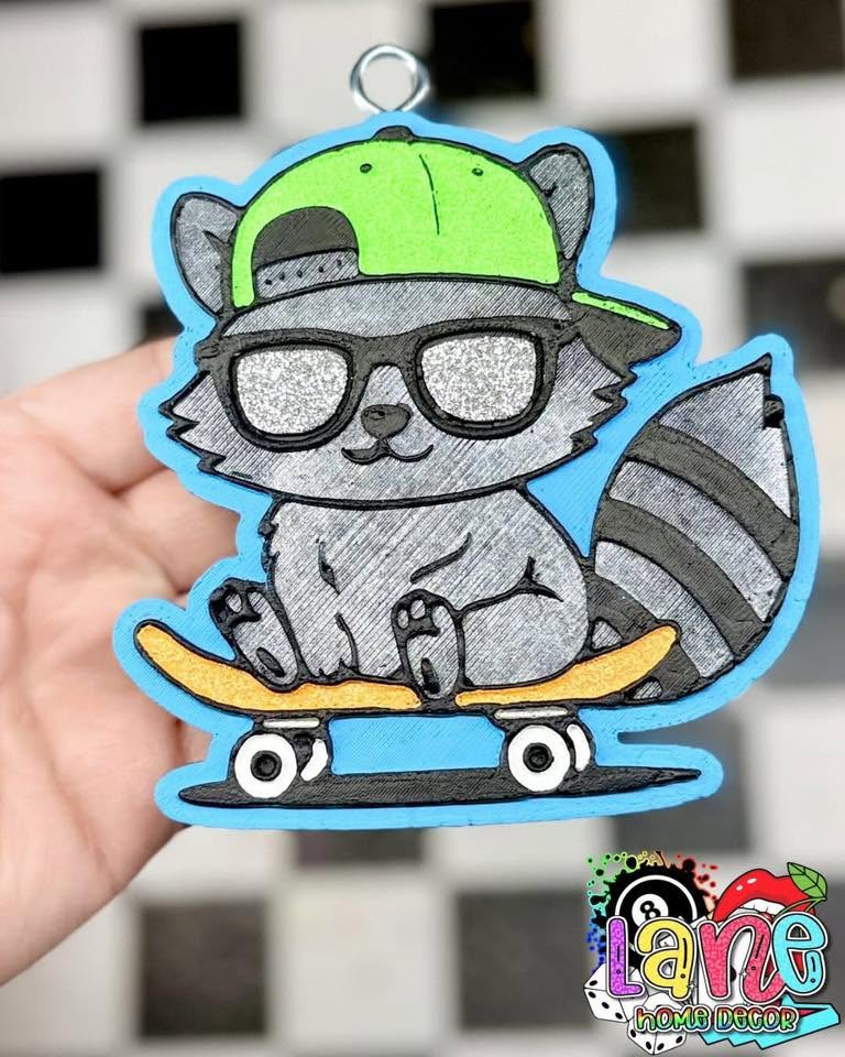 Raccoon on Skateboard Mold