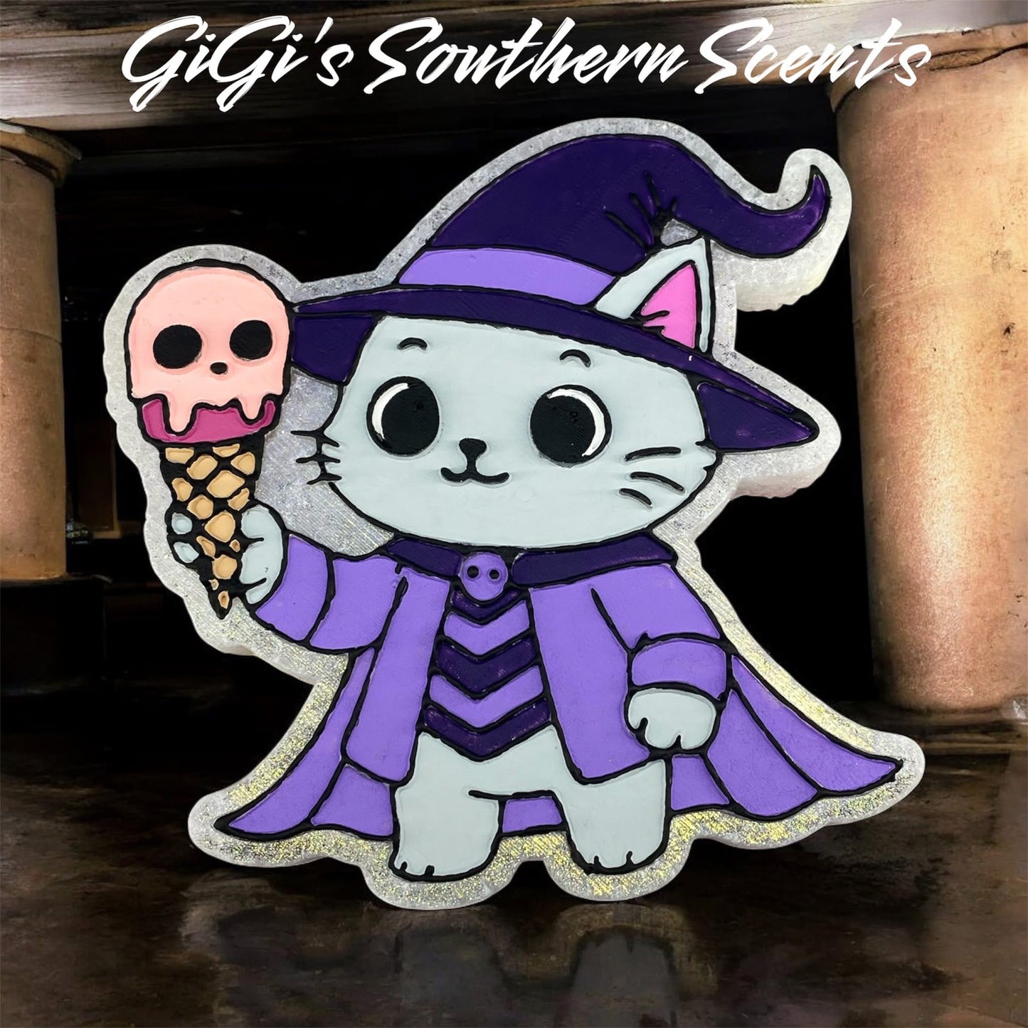 Cat with Skull Ice cream Mold