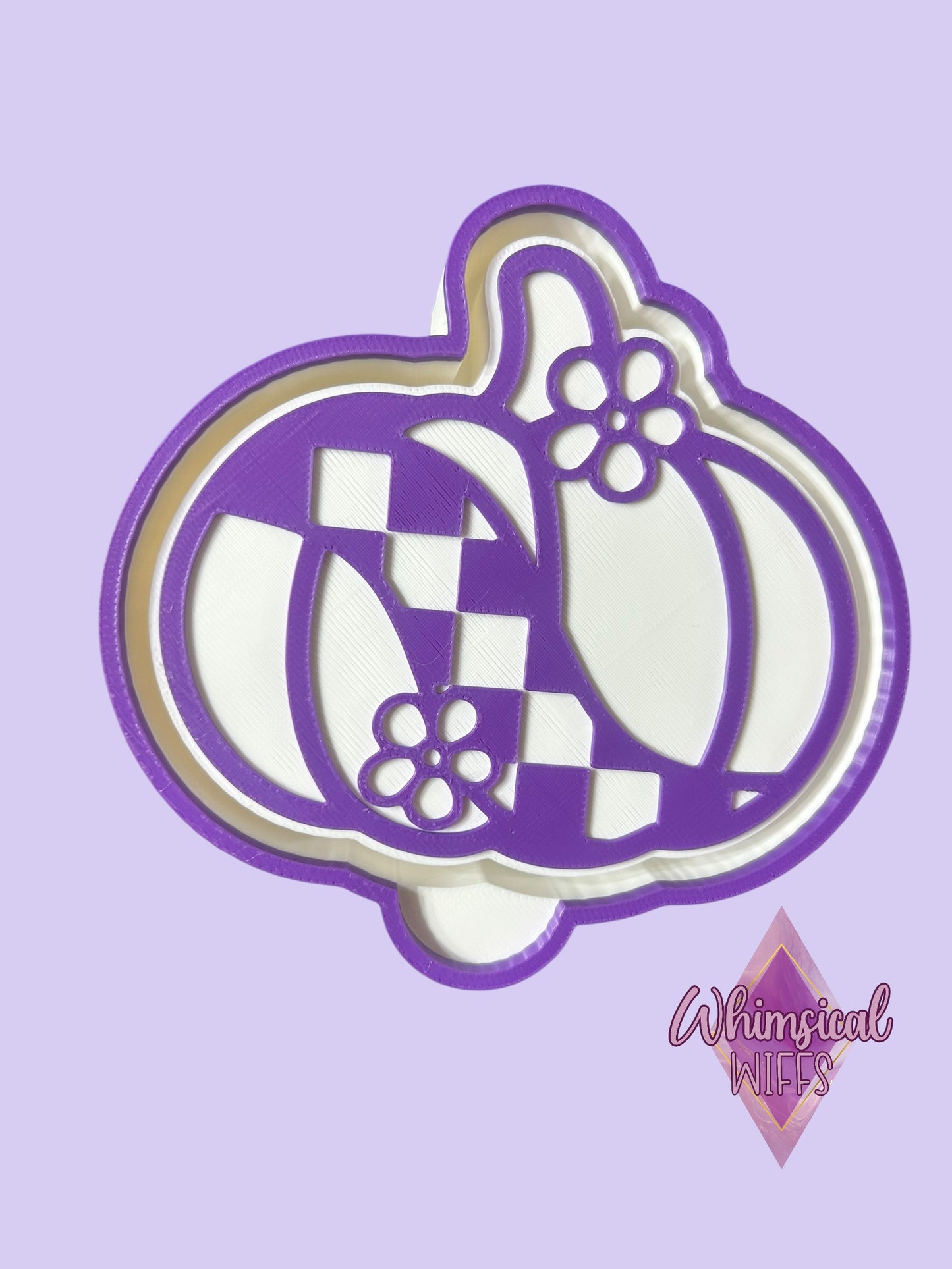 Checkered Floral Pumpkin Mold