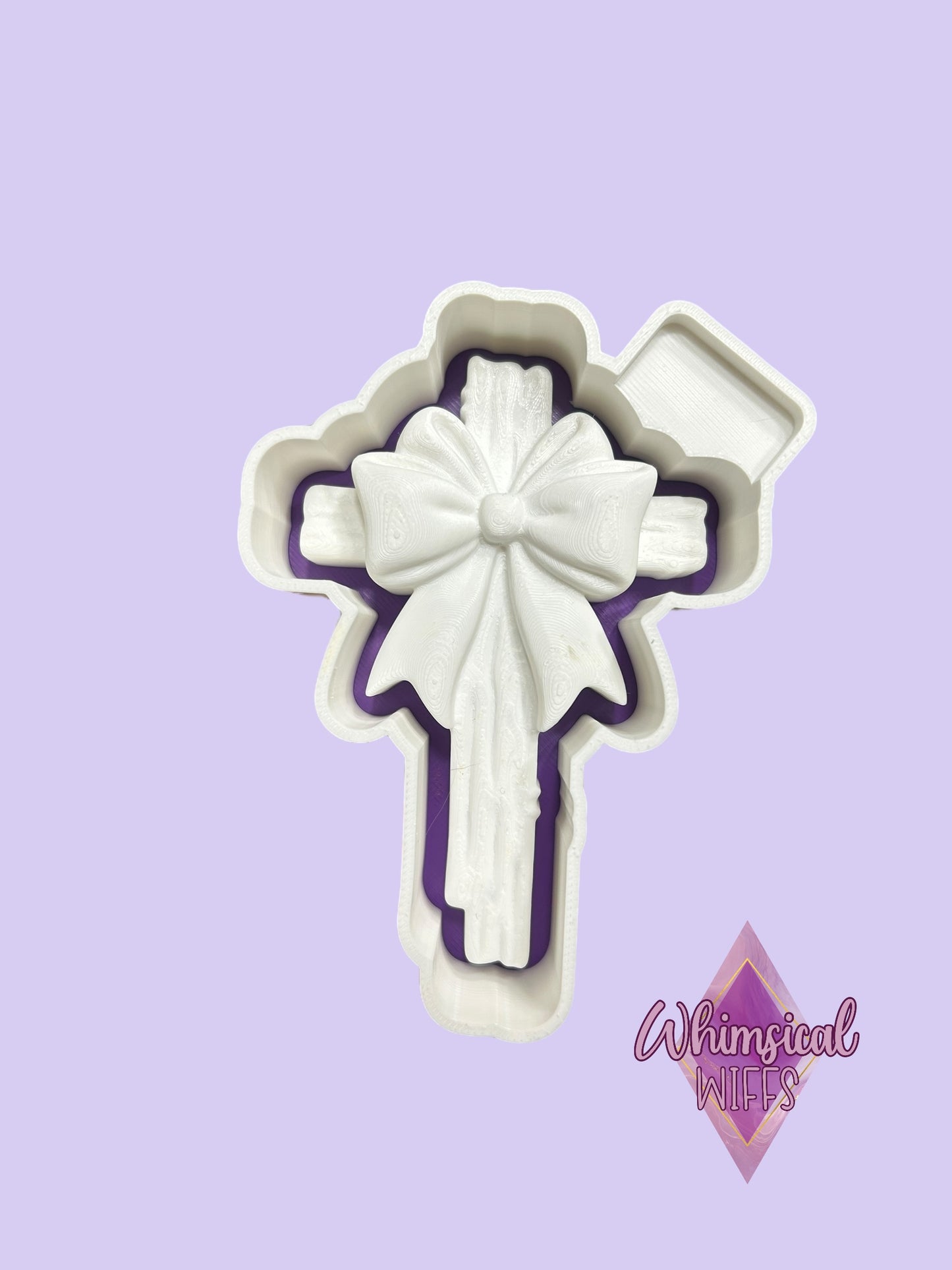 Cross with bow 3D Silicone Mold