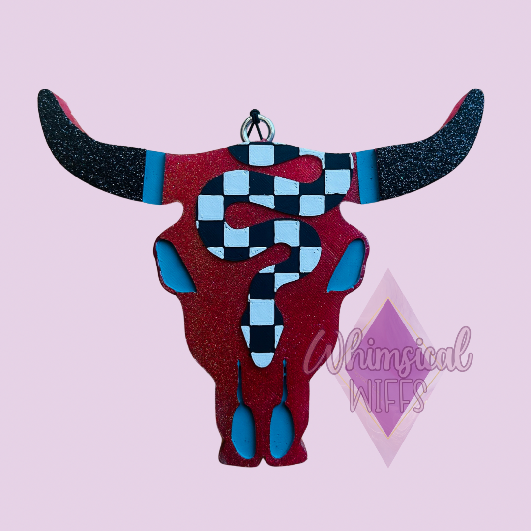 Checkered Snake Bull Skull Freshie