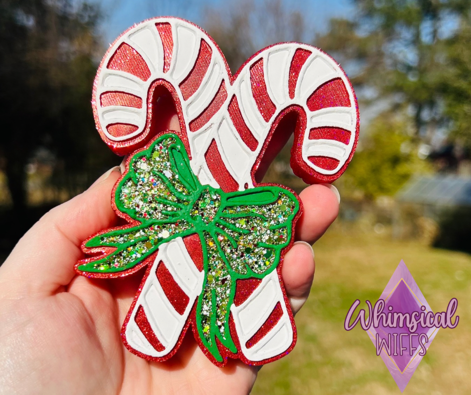 Candy Canes with Bow Freshie