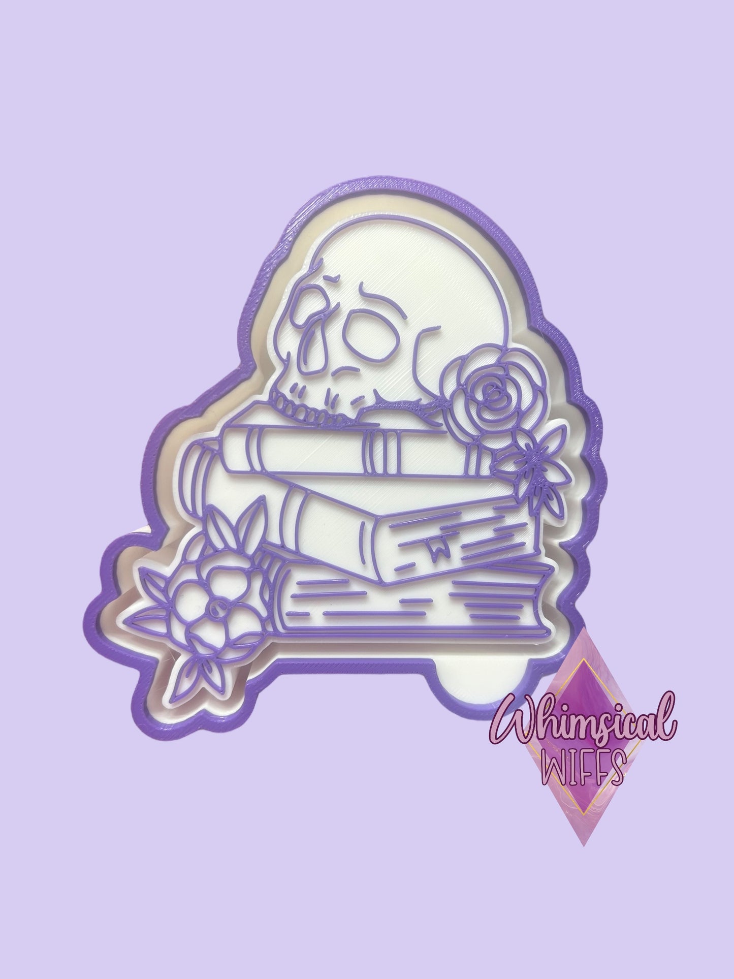 Floral Skull on Books Mold