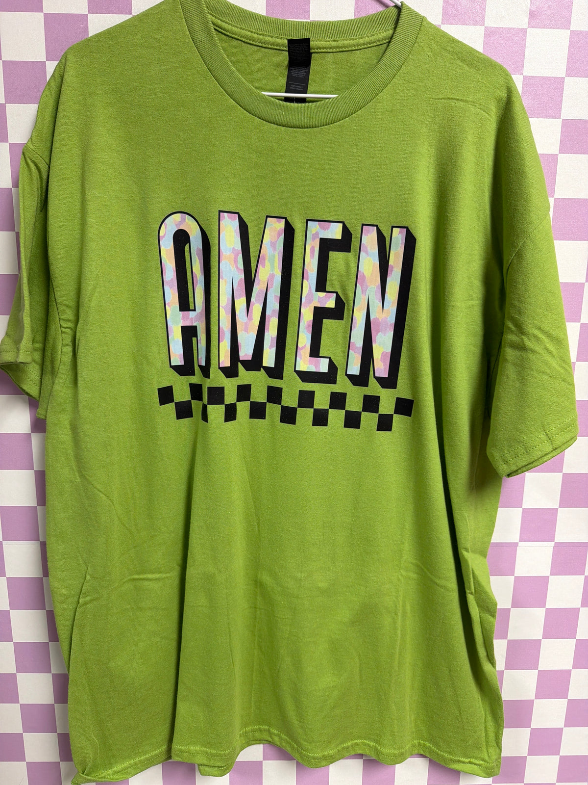Amen - Lime Green - XL graphic T-shirt by Radiant & Flare Apparel