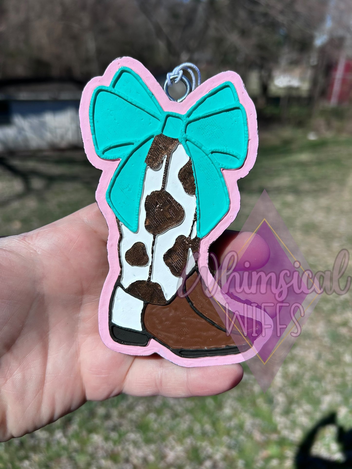 Cowprint Boots with Bow Mold