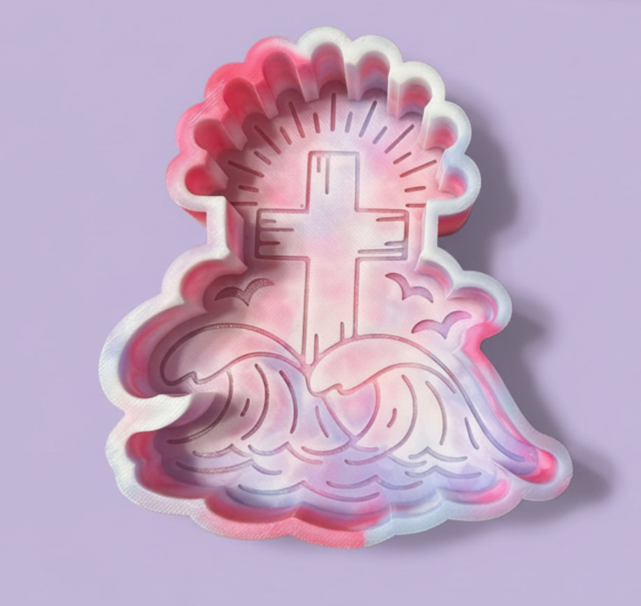 Cross on Waves Mold