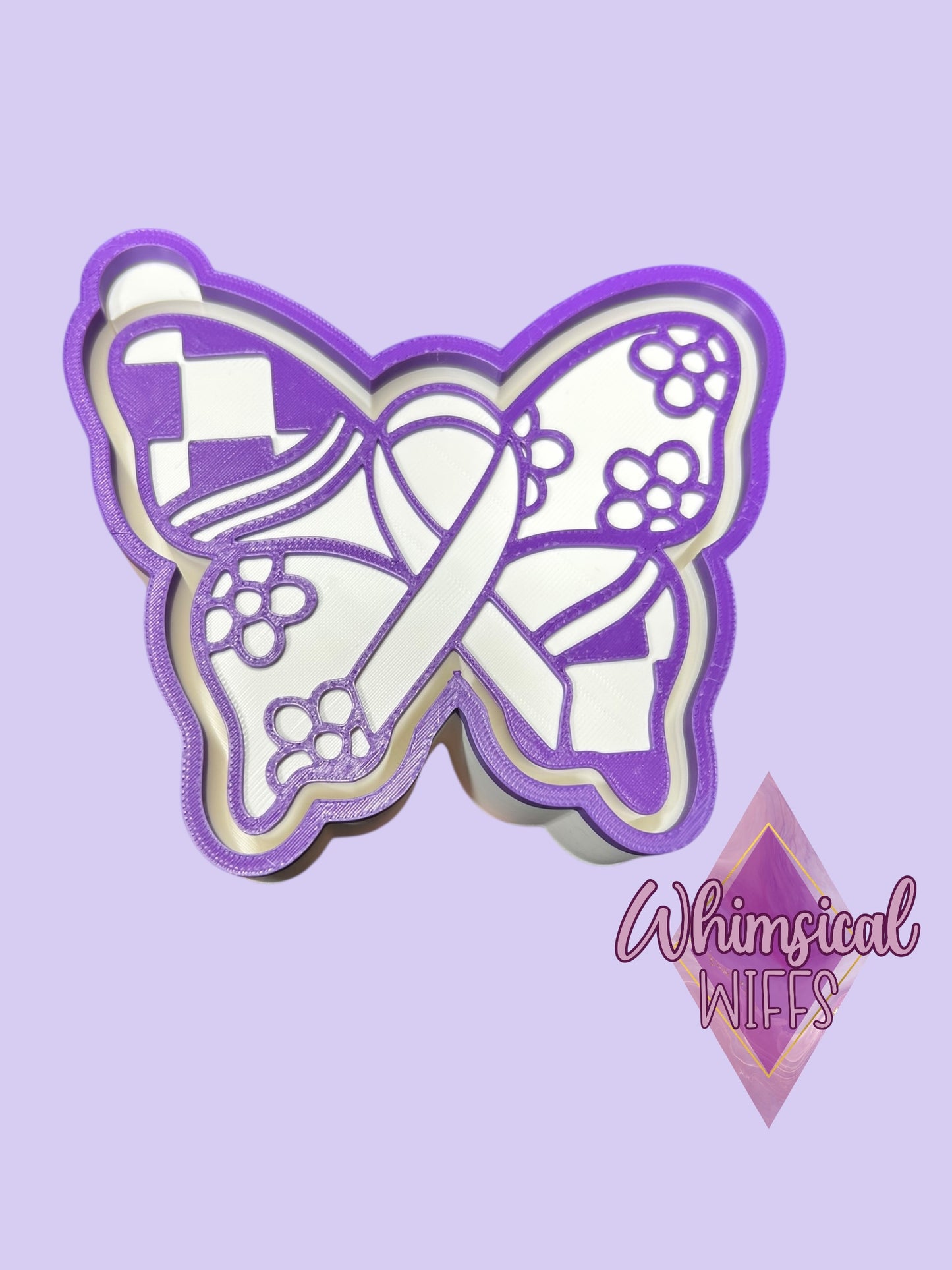 Groovy Checkered Ribbon Butterfly Mold