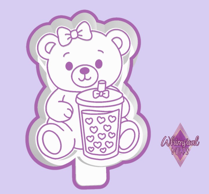 Teddy w/ heart Boba Mold