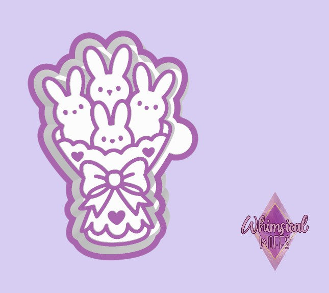 Bunny Peeps Bouquet with Bow Mold