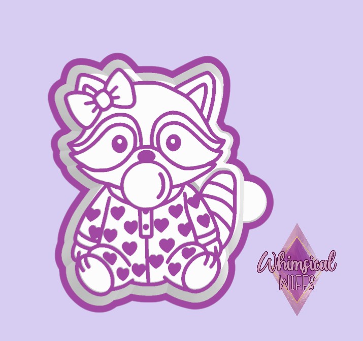 Raccoon in heart Pj's Mold