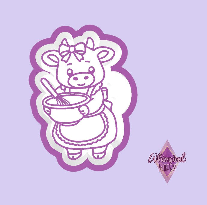 Dairy cow w mixing bowl Mold