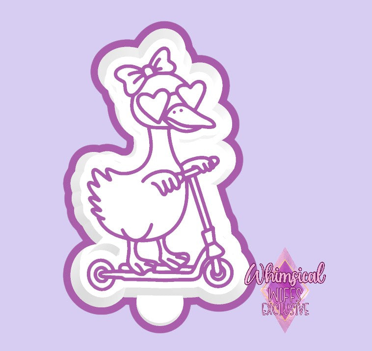 Girly duck on scooter Mold