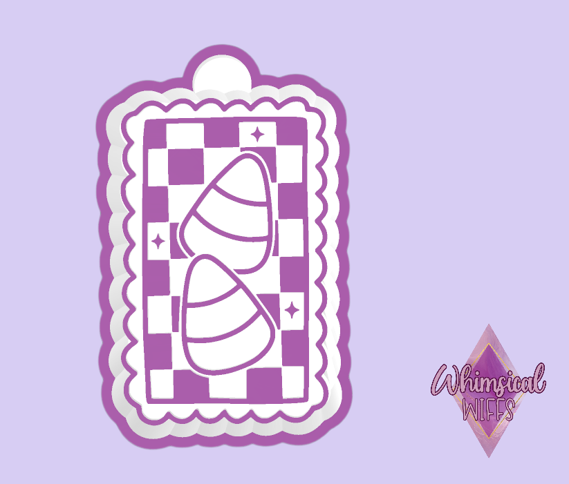 Checkered Candy Corn Long Stamp Mold