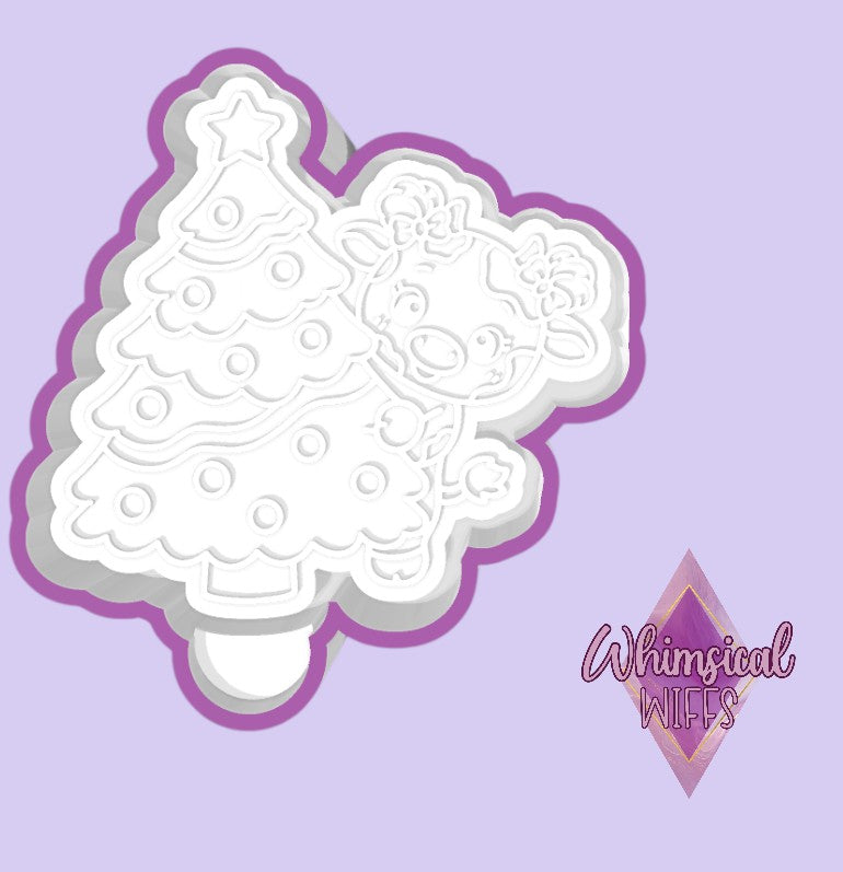 Cow by Christmas Tree Mold