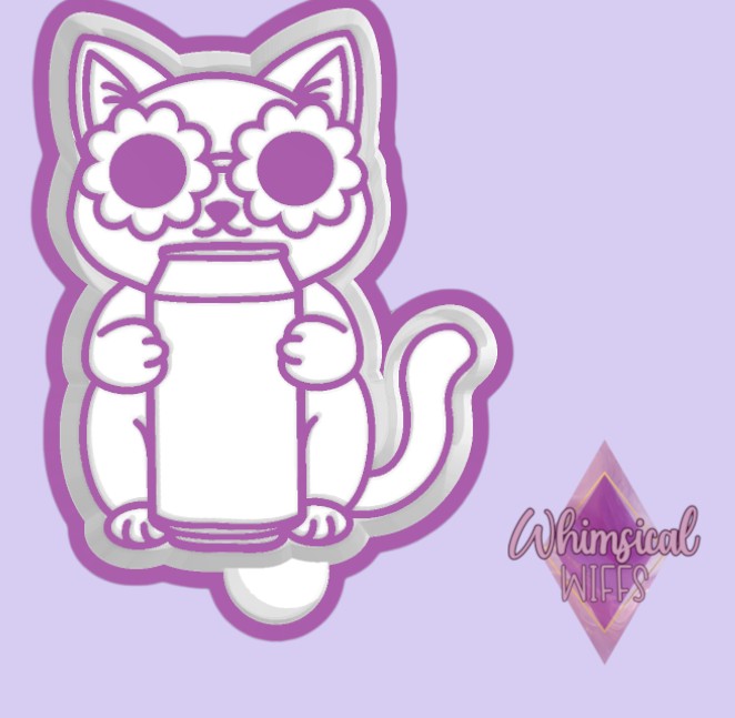 Cat with Can freshie mold design.