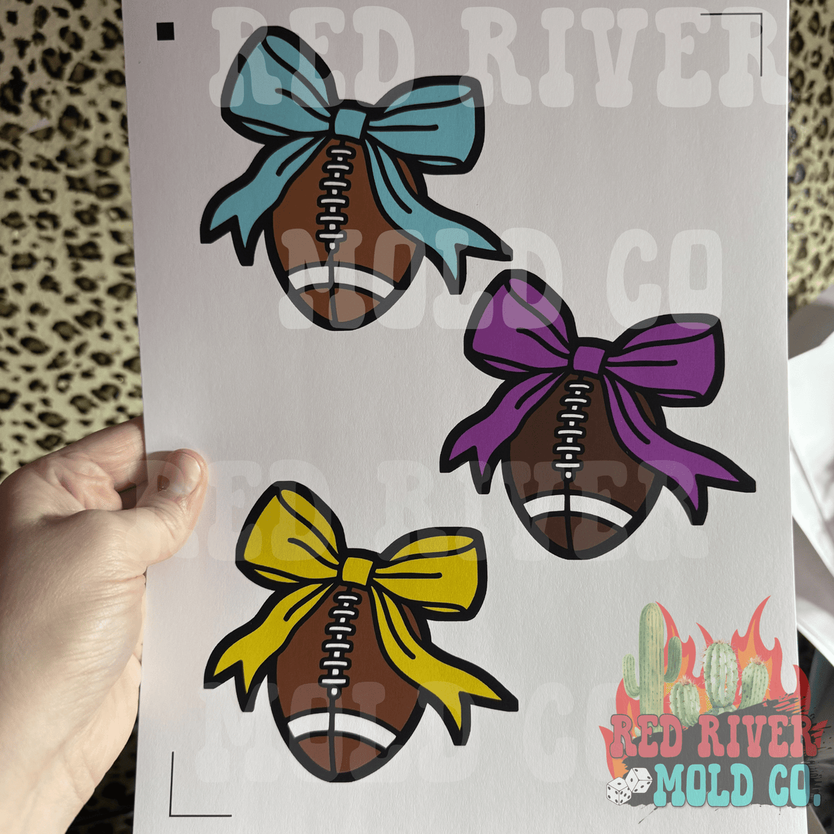 Whimsical Wiffs Football with a bow cardstock grab bag (9 ct)