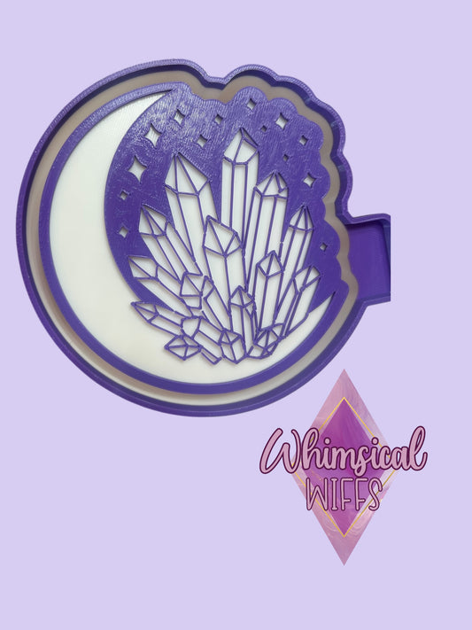 Crystals over Crescent Moon Mold