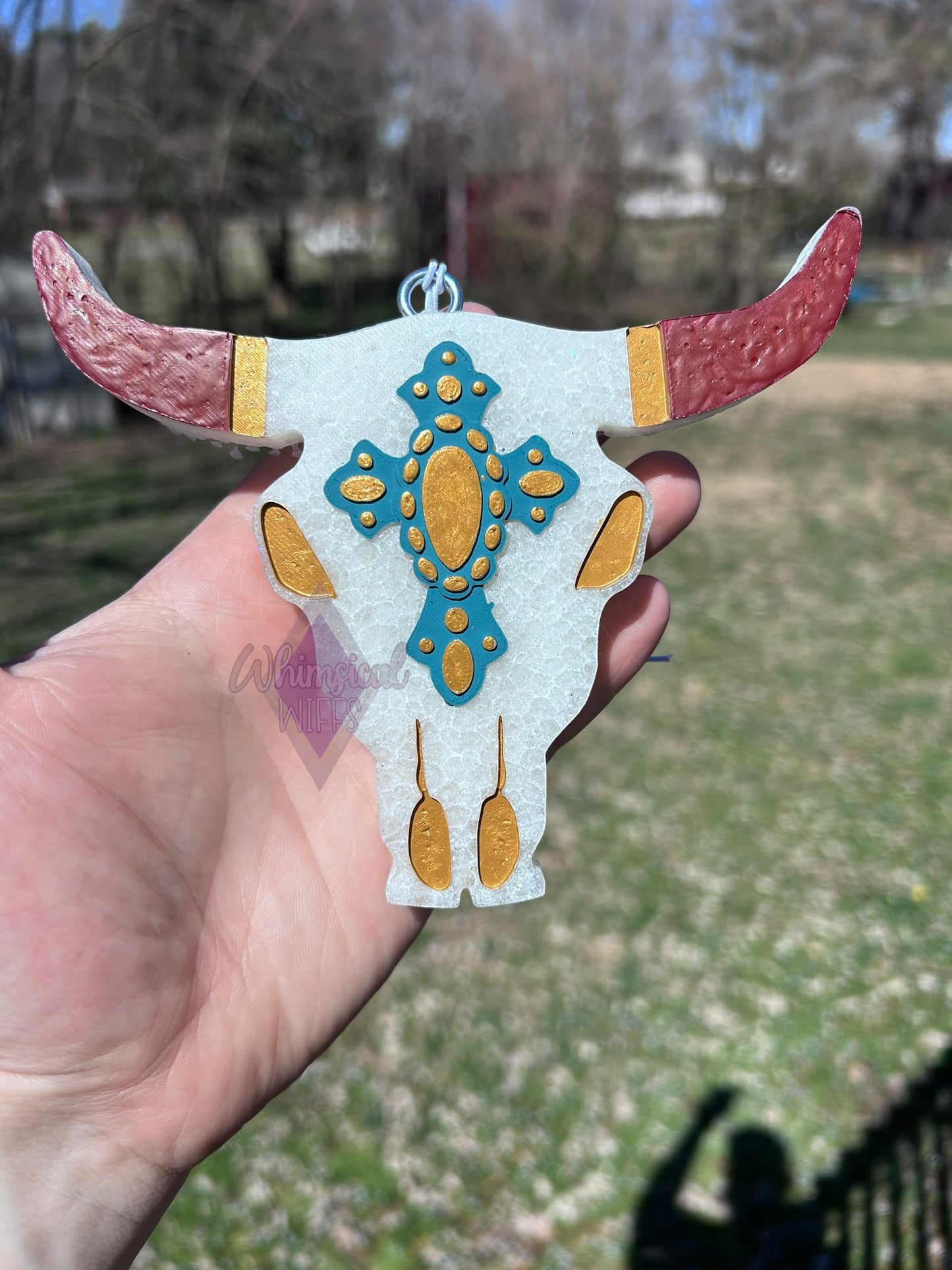 Cross Bull Skull Freshie