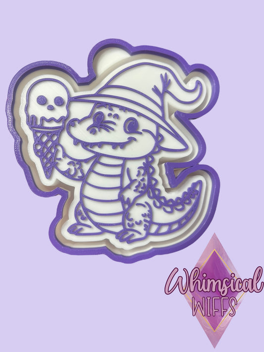 Gator with Skull ice cream Mold