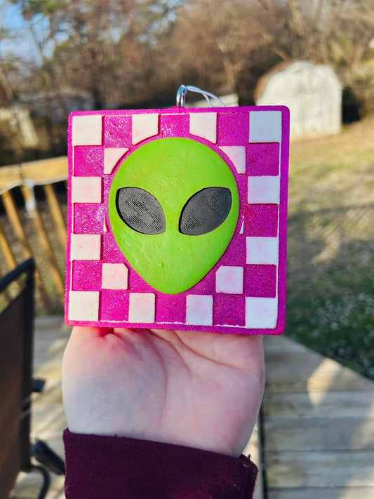 Checkerboard Alien Freshie