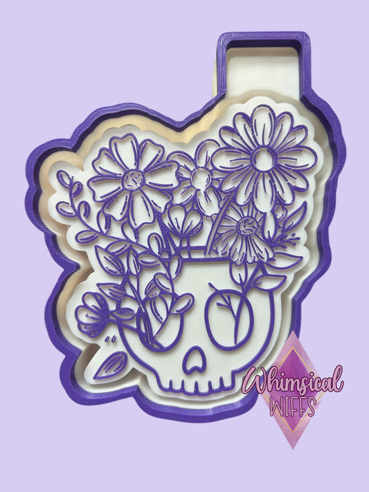 Floral Skull Planter Mold