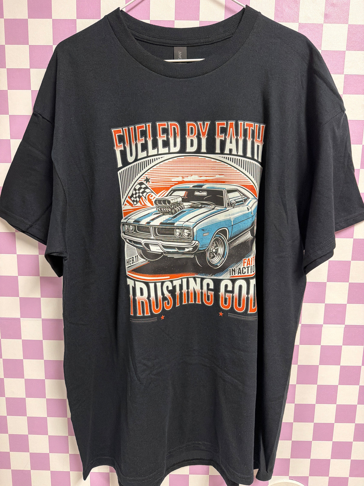 Fueled by Faith - Black - XL graphic T-shirt by Radiant & Flare Apparel — product image 2 of 2