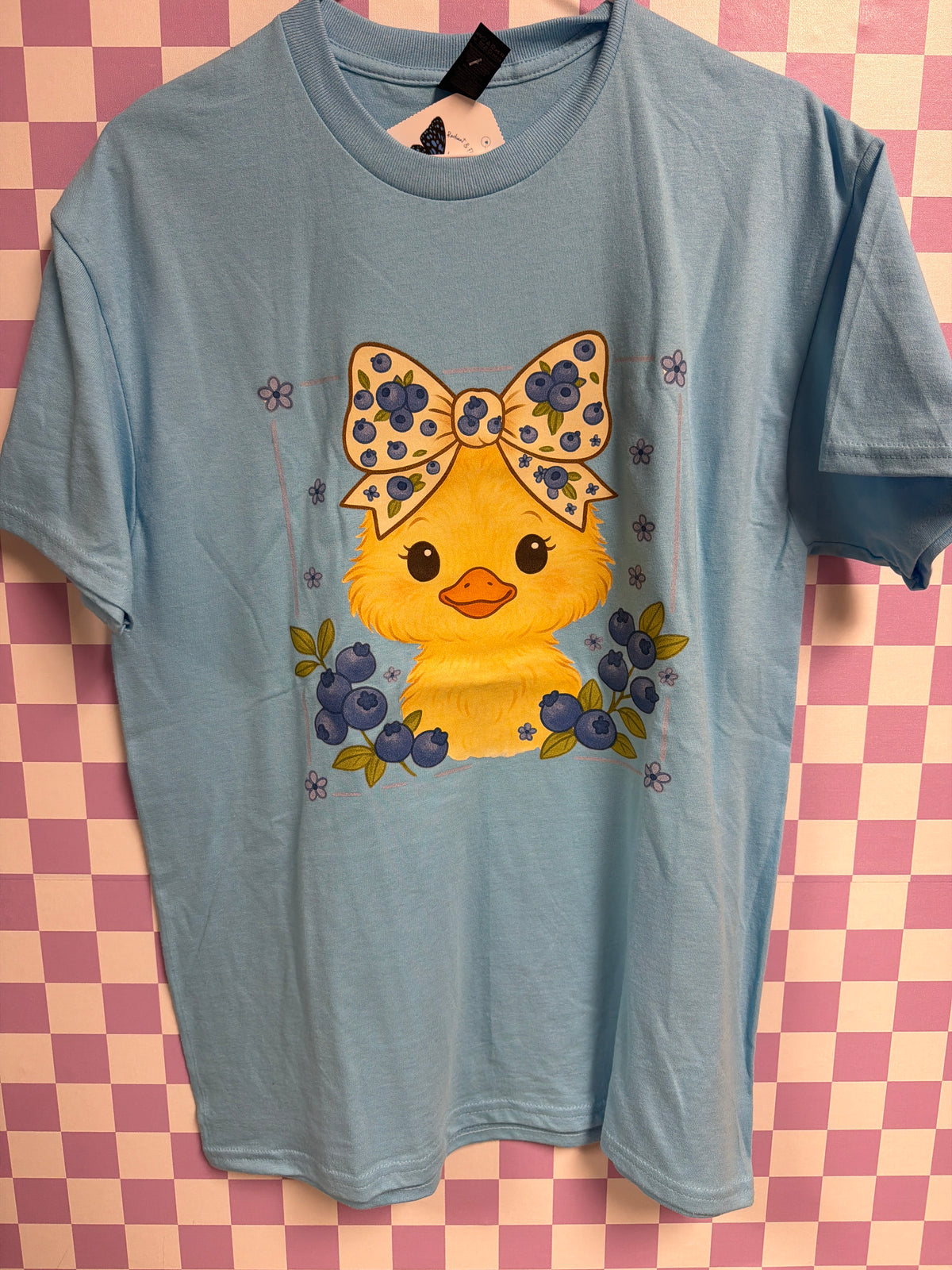 Blueberry Chick - Light Blue - Medium graphic T-shirt by Radiant & Flare Apparel