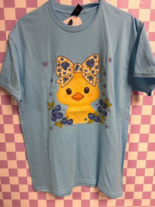 Blueberry Chick - Light Blue - Medium graphic T-shirt by Radiant & Flare Apparel
