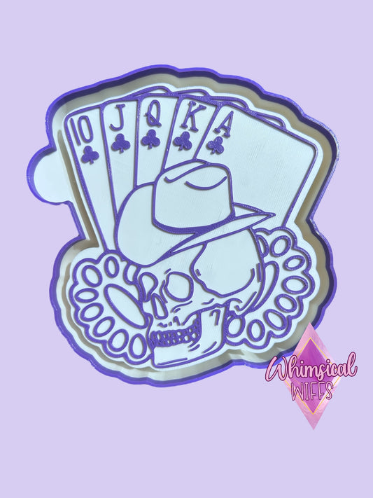 Cowboy Skelly with playing cards Mold