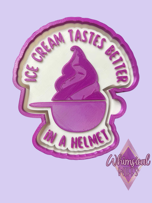 Ice cream taste better in a helmet Mold