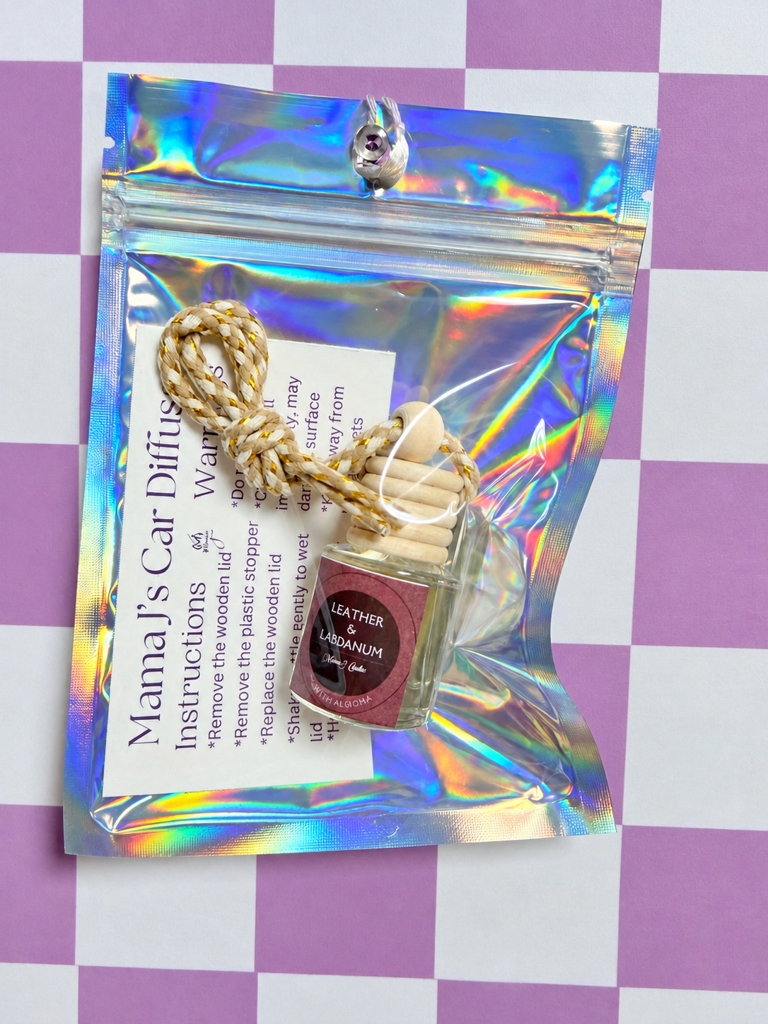 Leather & Labdanum Car Diffuser by Mama J Candles