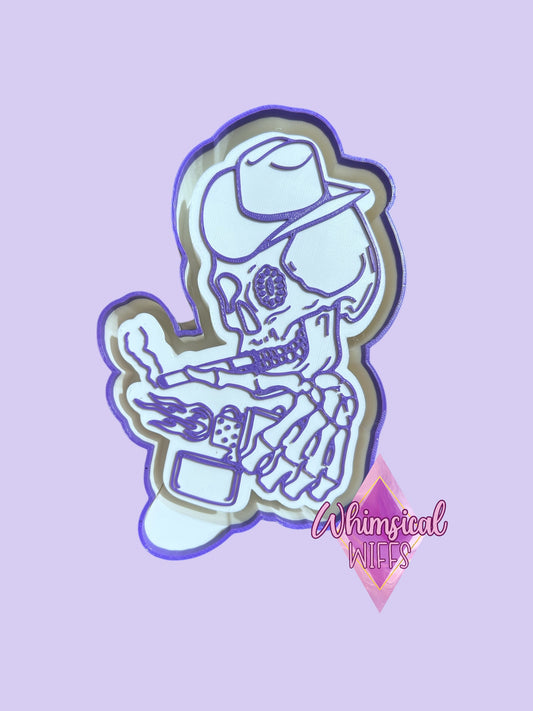 Skelly Cowboy with turquoise eye silicone mold