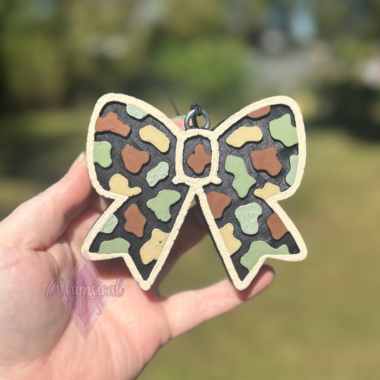 Camo/Cow Print Bow Freshie