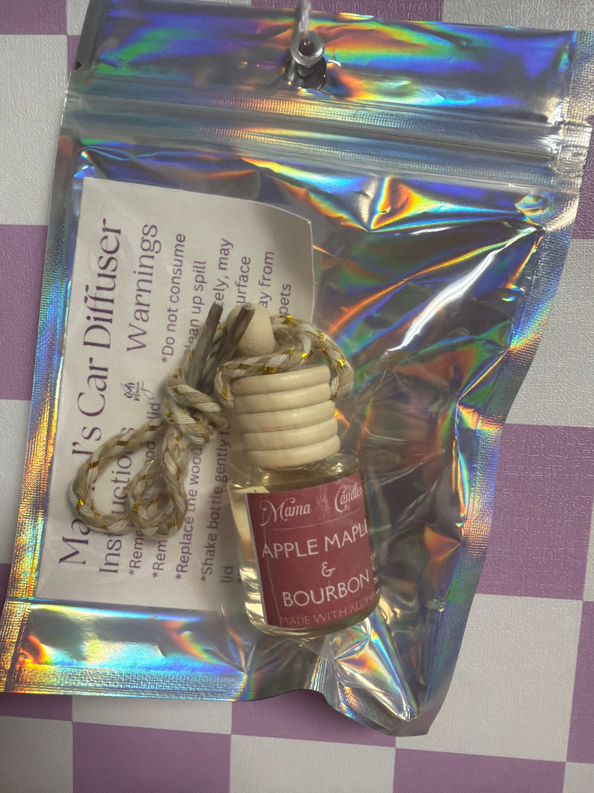 Apple Maple & Bourbon Car Diffuser from Mama J Candles