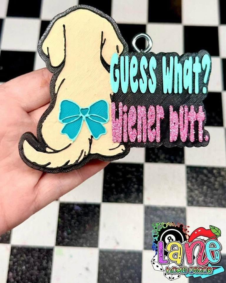 Decorated Guess What? Weiner Butt freshie example.