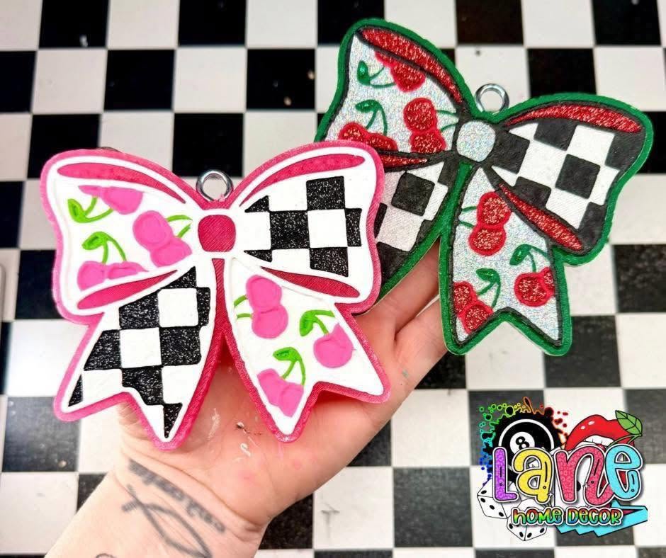 Checkered Cherry Bow Mold