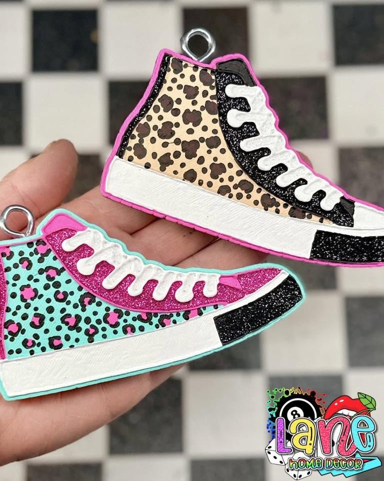 Decorated freshie examples in different colors using the Plain Converse shoe design.