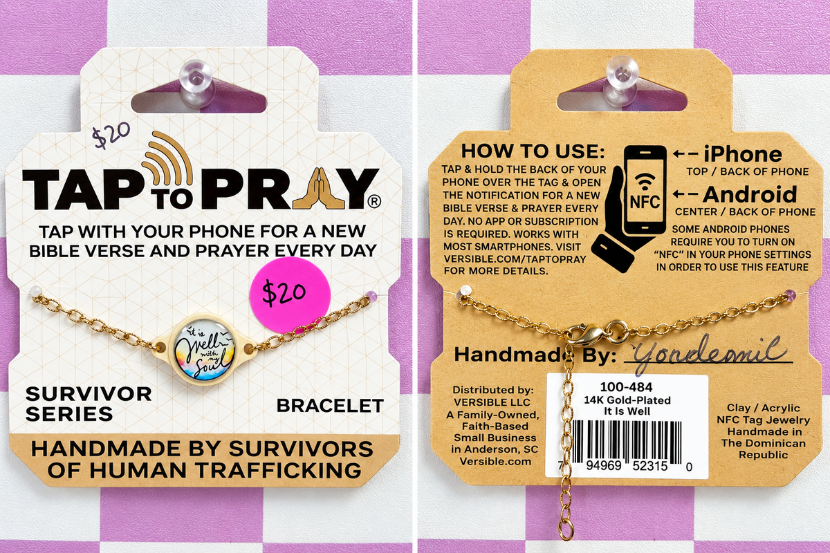 Tap To Pray® Survivor Series Chain Bracelet – 14K Gold-Plated + It Is Well