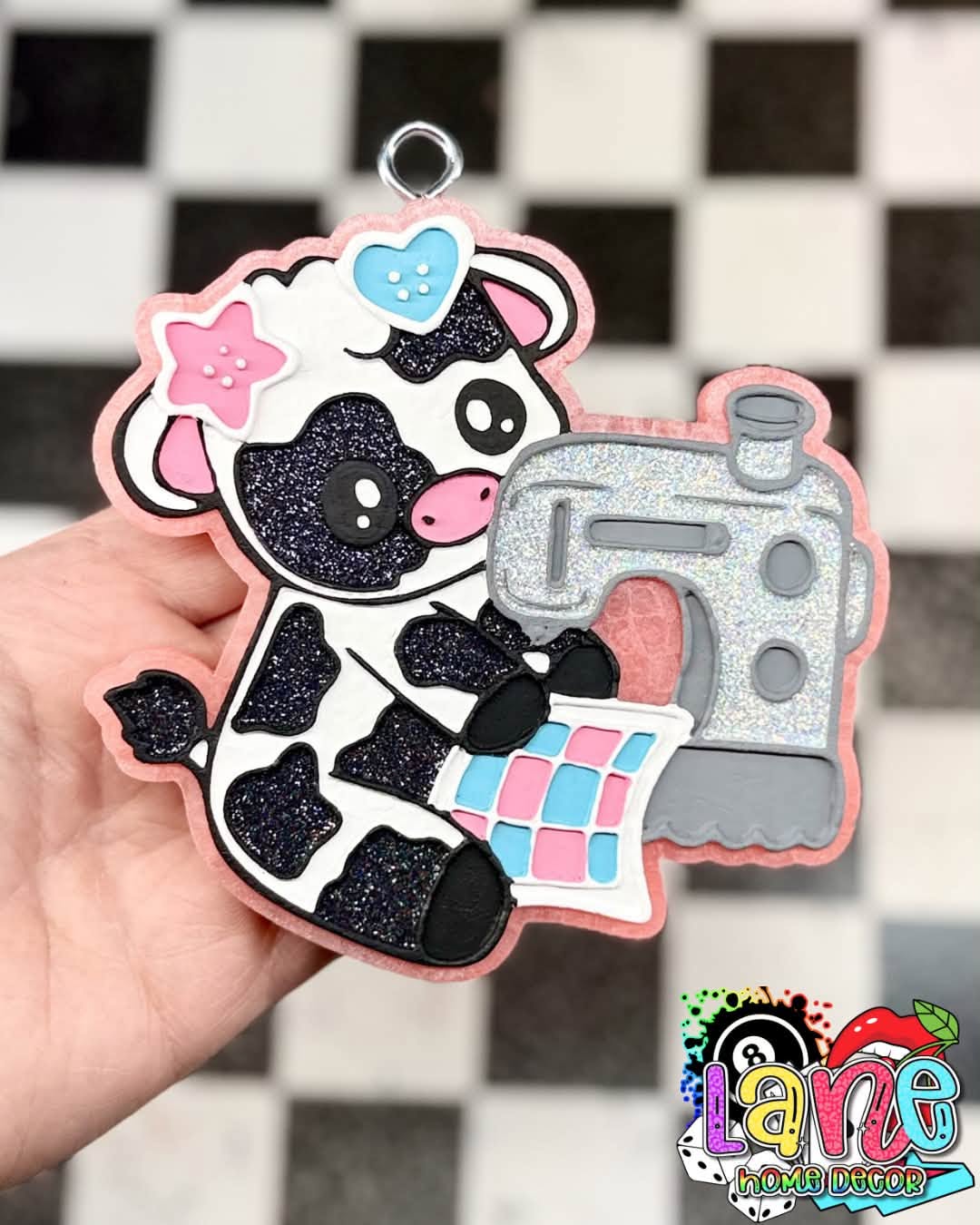 Decorated Sewing Cow freshie example.