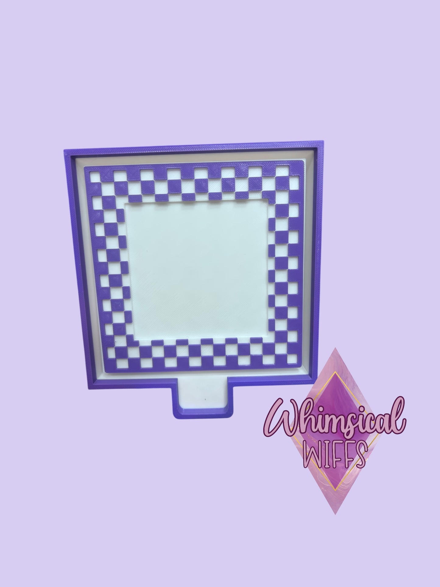 3” checkered cardstock square