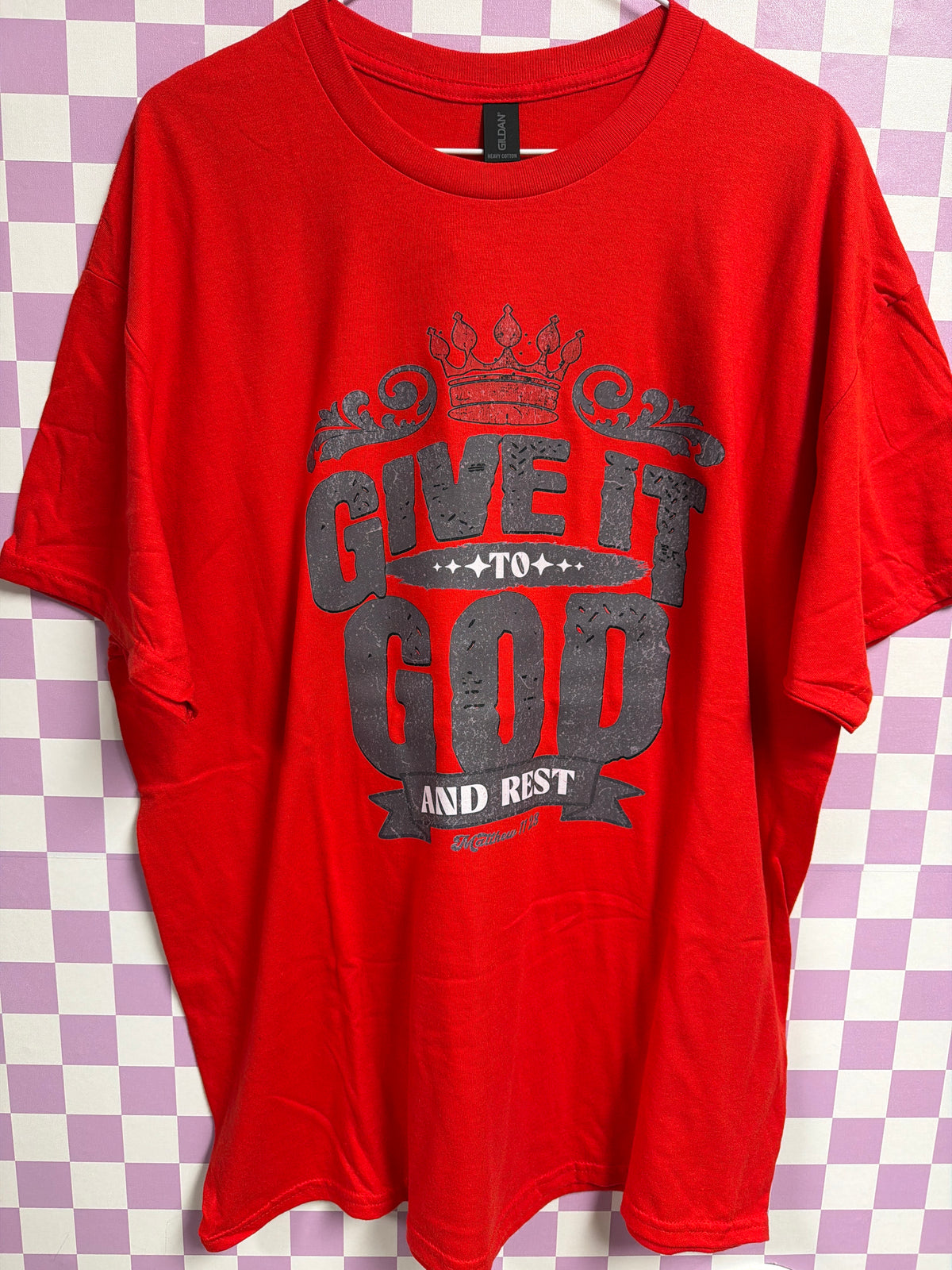 Give It to God - Red - XL graphic T-shirt by Radiant & Flare Apparel