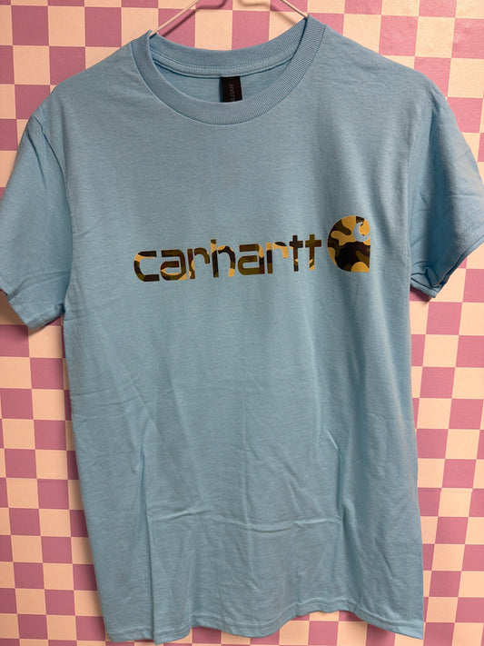 Carhartt - Light Blue - Small graphic T-shirt by Radiant & Flare Apparel