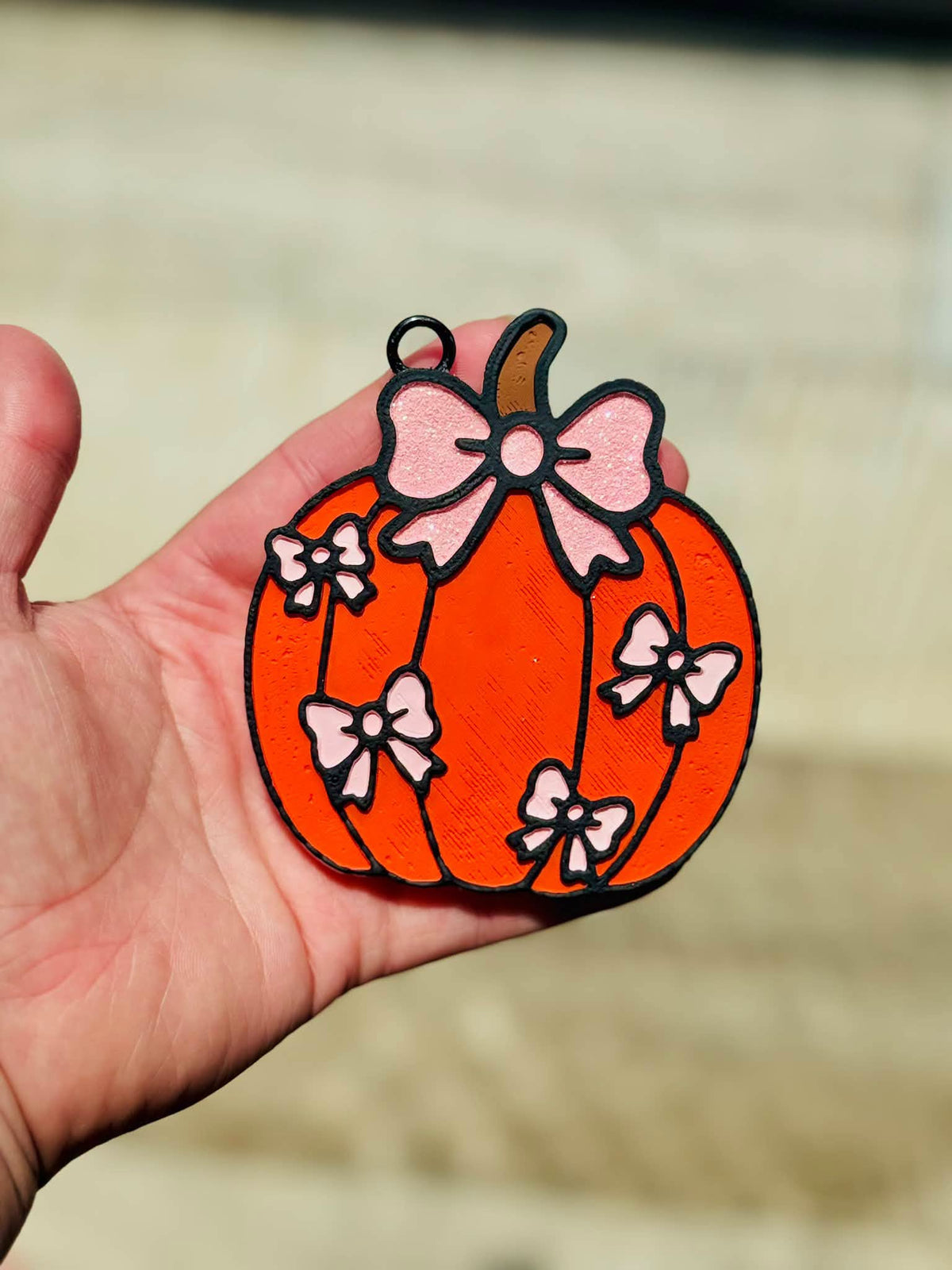 Decorated Pumpkin with Bows freshie example.