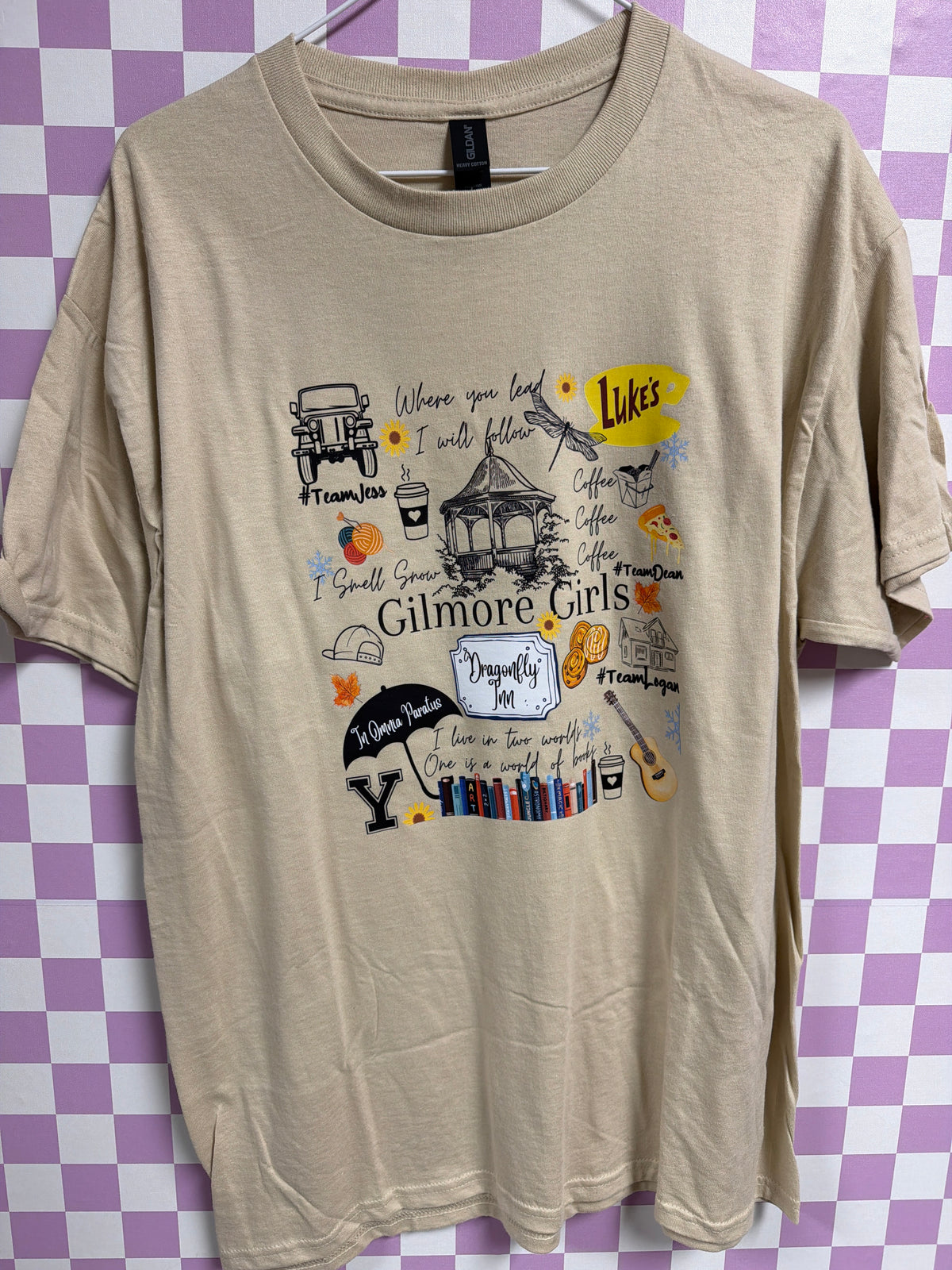 Gilmore Girls - Tan - Large graphic T-shirt by Radiant & Flare Apparel